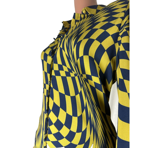 The Drop SIze M Karenbritchick Blue Green Button Down Maxi Dress - Picture 4 of 10